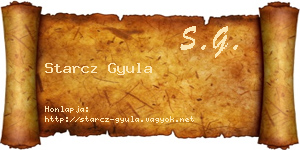 Starcz Gyula névjegykártya